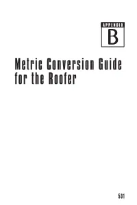 Metric Conversion Guide for the Roofer