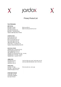 Primary Product List