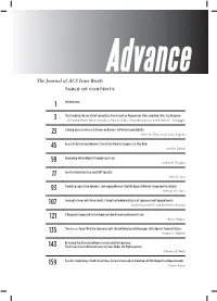 The Journal of ACS Issue Briefs TABLE of CONTENTS