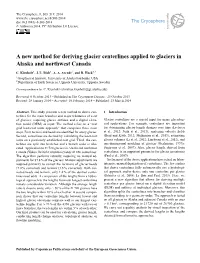 A New Method for Deriving Glacier Centerlines Applied to Glaciers in Alaska and Northwest Canada