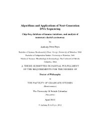 Algorithms and Applications of Next-Generation DNA Sequencing