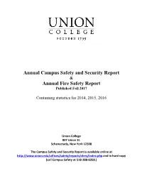 Annual Campus Safety and Security Report & Annual Fire Safety Report Published Fall 2017