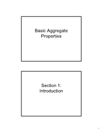 Basic Aggregate Properties Section 1
