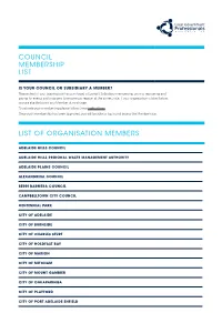 Council Membership List List Of