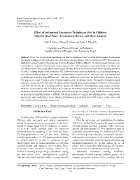 Effect of Automated Locomotor Training on Gait in Children with Cerebral Palsy: a Systematic Review and Meta-Analysis
