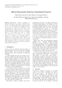 Efficient Dimensionality Reduction Using Random Projection