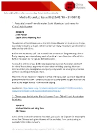 Official Aus-China Media Roundup Issue 86