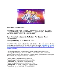 Teams Set for 'Jeopardy!' All-Star Games After First
