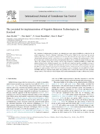 The Potential for Implementation of Negative Emission Technologies in T Scotland ⁎ Juan Alcaldea,B,C, , Pete Smithb,D, R