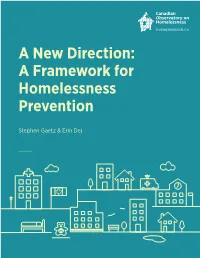A New Direction: a Framework for Homelessness Prevention