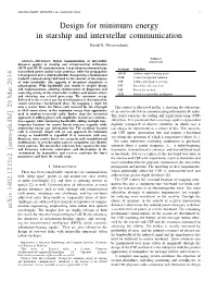 Design for Minimum Energy in Starship and Interstellar Communication David G