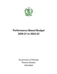 Performance Based Budget 2020-21 to 2022-23