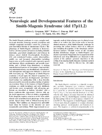 2006 Neurologic and Developmental Features of the Smith-Magenis