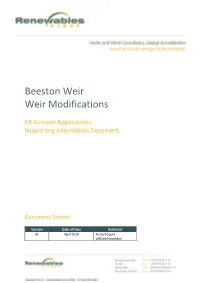 Beeston Weir Weir Modifications