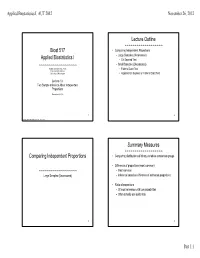 Biost 517 Applied Biostatistics I Lecture Outline