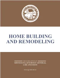 Home Building Tip from the Attorney General