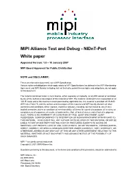 MIPI Alliance Test and Debug - Nidnt-Port White Paper