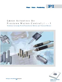 PI Linear Actuator Catalog