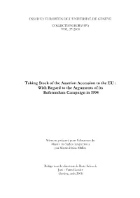 Taking Stock of the Austrian Accession to the EU : with Regard to the Arguments of Its Referendum Campaign in 1994