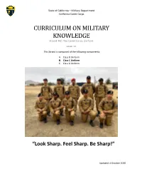CURRICULUM on MILITARY KNOWLEDGE Strand M2: the Cadet Corps Uniform