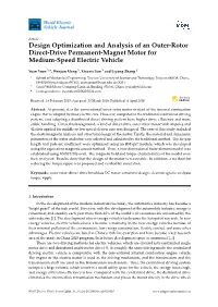Design Optimization and Analysis of an Outer-Rotor Direct-Drive Permanent-Magnet Motor for Medium-Speed Electric Vehicle