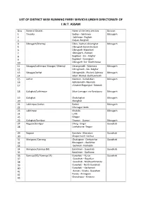 List of District Wise Running Ferry Services Under Directorate of I.W.T
