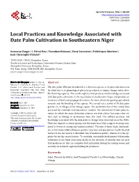 Local Practices and Knowledge Associated with Date Palm Cultivation in Southeastern Niger
