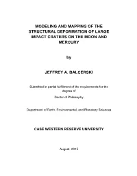 Modeling and Mapping of the Structural Deformation of Large Impact Craters on the Moon and Mercury