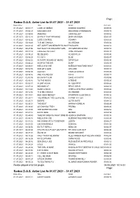 Redox DAS Artist List for Period: 01.07.2021