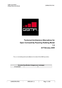 Technical Architecture Alternatives for OC Roaming Hubbing