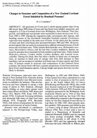 Changes in Structure and Composition of a New Zealand Lowland Forest Inhabited by Brushtail Possums!