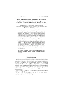 Effect of Heat Treatment (Ferritizing) on Chemical Composition, Microstructure, Physical Properties and Corrosion Behaviour of Spheroidal Ductile Cast Iron
