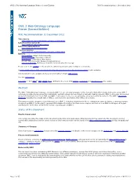 OWL 2 Web Ontology Language Primer (Second Edition) W3C Recommendation 11 December 2012