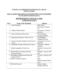 REIMBURSEMENT WILL BE AS PER CGHS RATES ONLY Sl.N Name Of