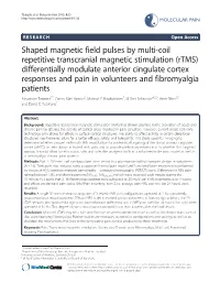 Rtms Modulated Anterior Cingulate Cortex for Pain