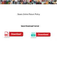 Sears Online Return Policy