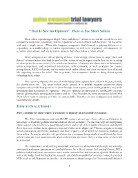 “That Is Not an Opinion”: How to Sue Short Sellers