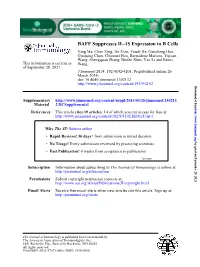 BAFF Suppresses IL-15 Expression in B Cells