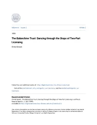 The Balanchine Trust: Dancing Through the Steps of Two-Part Licensing