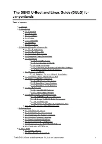 The DENX U-Boot and Linux Guide (DULG) for Canyonlands