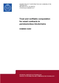 Trust and Verifiable Computation for Smart Contracts in Permissionless Blockchains