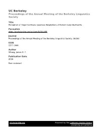 UC Berkeley Proceedings of the Annual Meeting of the Berkeley Linguistics Society