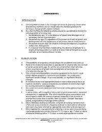AMENORRHEA I. INTRODUCTION A. Clinical Problems Arise in The