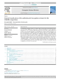 General Classification of the Authenticated Encryption Schemes