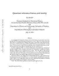 [Hep-Th] 12 Jul 2020 Quantum Reference Frames and Triality