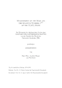 Measurement of the Mass and the Quantum Numbers J of the X(3872)