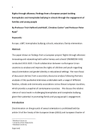 Rights Through Alliances; Findings from a European Project Tackling