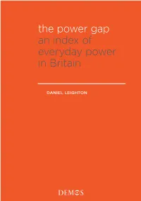 The Power Gap an Index of Everyday Power in Britain