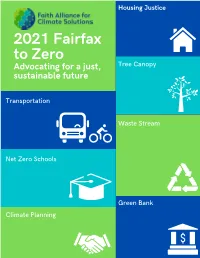 2021 Fairfax to Zero Advocating for a Just, Tree Canopy Sustainable Future