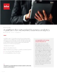 A Platform for Networked Business Analytics BUSINESS INTELLIGENCE